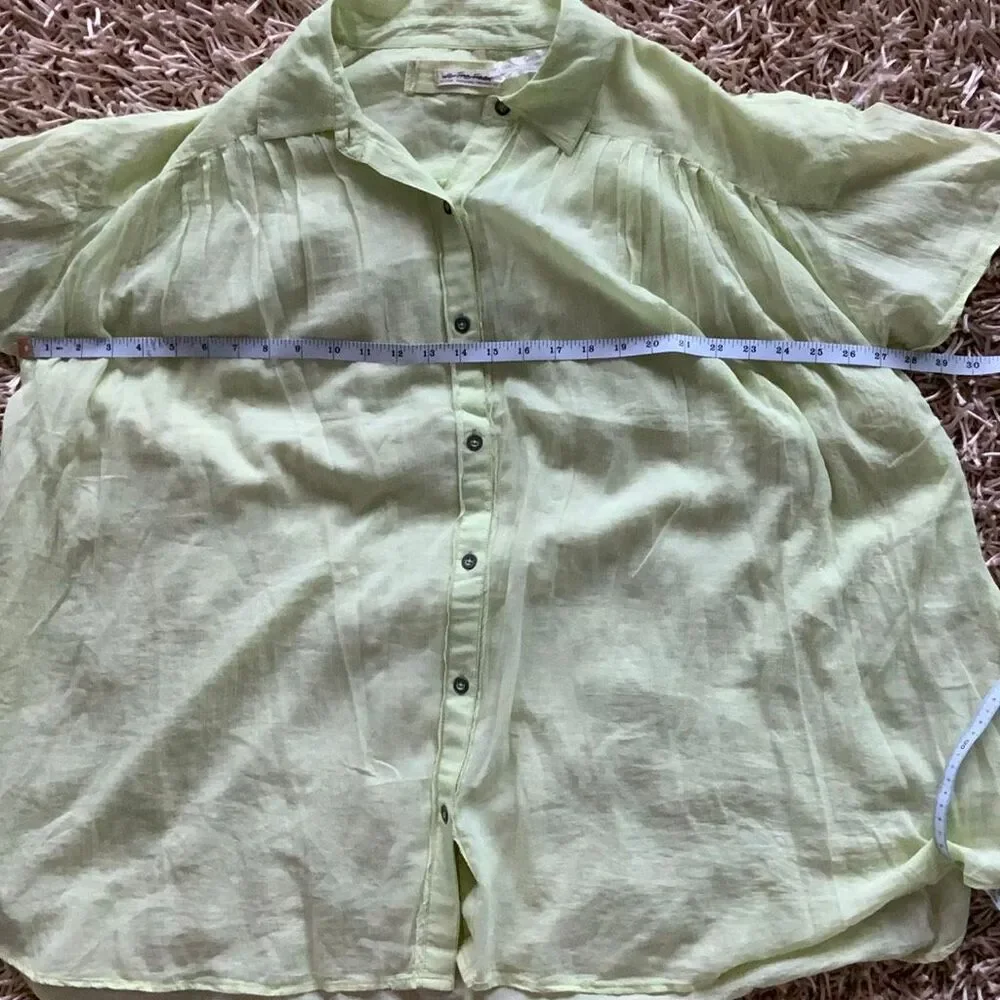 Free People Oversized Sheer Shirt Size M